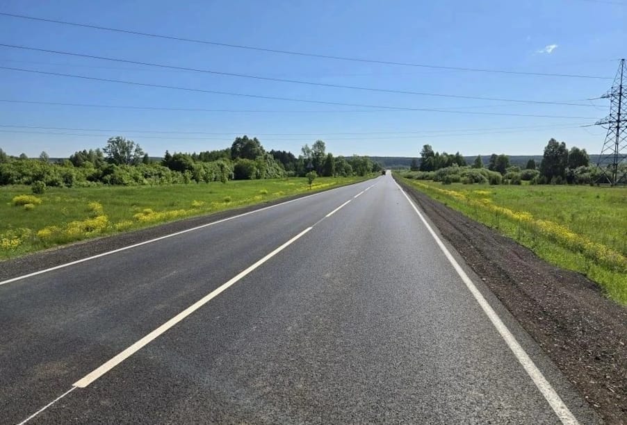 В Республике Татарстан отремонтирован участок дороги, ведущей к селу Бизяки